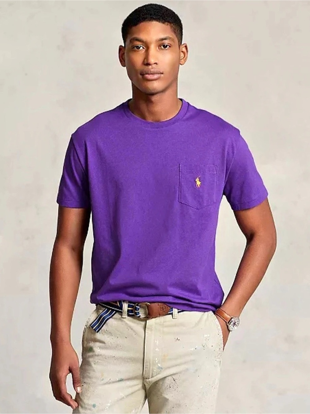 Polo Ralph Lauren Classic Fit Jersey Pocket T-Shirt Purple